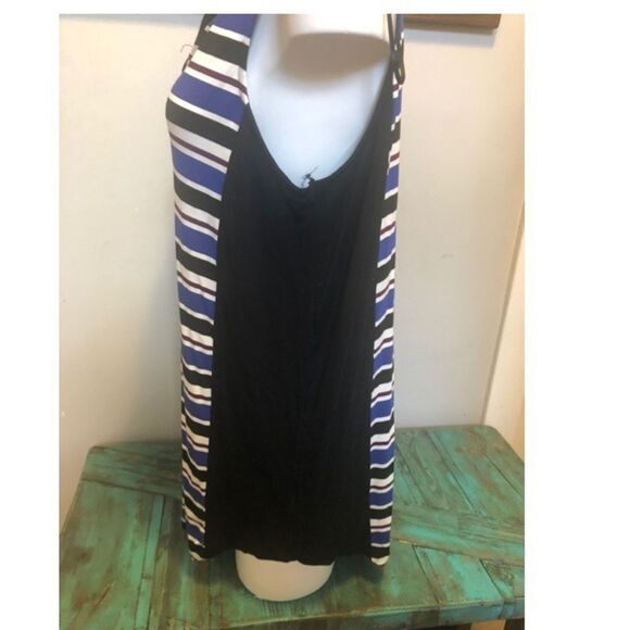 Size 1x Addition Elle Black & Blue Tank Top - Picture 3 of 5